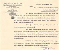 Gesch&auml;ftsbrief Jos. Kraus &amp; Co. , 26.03.1929