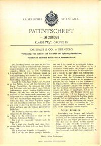 Patentschrift Verbindung von Schiene und Schwelle bei Spielzeugeisenbahnen